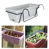 Maxbell Balcony Planter with Tray and Rack Multipurpose Lightweight Plant Pot Holder Light Gray