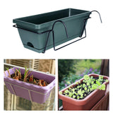 Maxbell Balcony Planter with Tray and Rack Multipurpose Lightweight Plant Pot Holder Dark Green