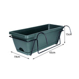 Maxbell Balcony Planter with Tray and Rack Multipurpose Lightweight Plant Pot Holder Dark Green