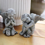 Maxbell 2Pcs Angel Statues Collection Hotel Festival Fireplace Entry Angel Figurines