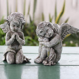 Maxbell 2Pcs Angel Statues Collection Hotel Festival Fireplace Entry Angel Figurines