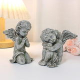 Maxbell 2Pcs Angel Statues Collection Hotel Festival Fireplace Entry Angel Figurines