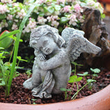 Maxbell 2Pcs Angel Statues Collection Hotel Festival Fireplace Entry Angel Figurines