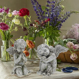 Maxbell 2Pcs Angel Statues Collection Hotel Festival Fireplace Entry Angel Figurines