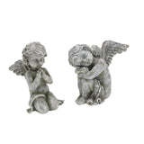 Maxbell 2Pcs Angel Statues Collection Hotel Festival Fireplace Entry Angel Figurines