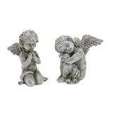 Maxbell 2Pcs Angel Statues Collection Hotel Festival Fireplace Entry Angel Figurines