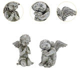 Maxbell 2Pcs Angel Statues Collection Hotel Festival Fireplace Entry Angel Figurines
