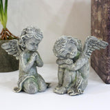 Maxbell 2Pcs Angel Statues Collection Hotel Festival Fireplace Entry Angel Figurines