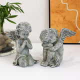 Maxbell 2Pcs Angel Statues Collection Hotel Festival Fireplace Entry Angel Figurines