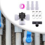 Maxbell Pool 3 Ways Diverter Valve Set 1.5" Easy Installation Universal Hose Adapter