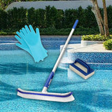 Maxbell 17.5" Swimming Pool Brush with Pole Tool Kit Lightweight Sturdy Multipurpose