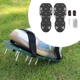 Maxbell Yard Aerator Shoes Adjustable Strap Nails Lawn Sandals for Yard Patio Gardens Black