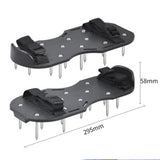 Maxbell Yard Aerator Shoes Adjustable Strap Nails Lawn Sandals for Yard Patio Gardens Black