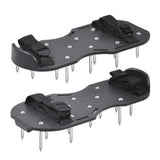 Maxbell Yard Aerator Shoes Adjustable Strap Nails Lawn Sandals for Yard Patio Gardens Black