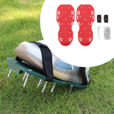 Maxbell Maxbell Yard Aerator Shoes Adjustable Strap Nails Lawn Sandals for Yard Patio Gardens Red