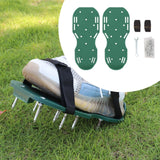 Maxbell Yard Aerator Shoes Adjustable Strap Nails Lawn Sandals for Yard Patio Gardens Green