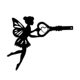 Maxbell Fairy Silhouette Ornament Wall Art Metal Silhouette for Fence Home Farmhouse