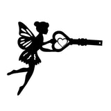 Maxbell Fairy Silhouette Ornament Wall Art Metal Silhouette for Fence Home Farmhouse