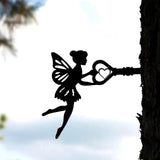 Maxbell Fairy Silhouette Ornament Wall Art Metal Silhouette for Fence Home Farmhouse
