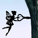 Maxbell Fairy Silhouette Ornament Wall Art Metal Silhouette for Fence Home Farmhouse
