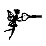 Maxbell Fairy Silhouette Ornament Wall Art Metal Silhouette for Fence Home Farmhouse