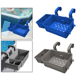 Maxbell Poolside Storage Basket above Ground Pool Basket for Pool Toys Drinks Towels Blue