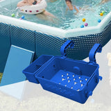 Maxbell Poolside Storage Basket above Ground Pool Basket for Pool Toys Drinks Towels Blue