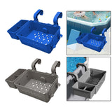 Maxbell Poolside Storage Basket above Ground Pool Basket for Pool Toys Drinks Towels Blue