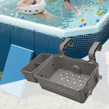 Maxbell Poolside Storage Basket above Ground Pool Basket for Pool Toys Drinks Towels Gray