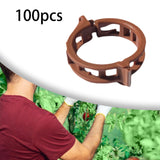 Maxbell 100 Pieces Plant Clips Flower Plant Clamp for Grape Vine Outdoor Vegetables Brown