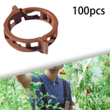 Maxbell 100 Pieces Plant Clips Flower Plant Clamp for Grape Vine Outdoor Vegetables Brown