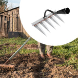 Maxbell Garden Hand Rake Metal Weeding Rake for Loosening Planting Farm Tilling Soil 16.5x13.5x28cm with 4 Tines