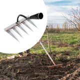 Maxbell Garden Hand Rake Metal Weeding Rake for Loosening Planting Farm Tilling Soil 16.5x13.5x28cm with 4 Tines