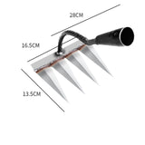 Maxbell Garden Hand Rake Metal Weeding Rake for Loosening Planting Farm Tilling Soil 16.5x13.5x28cm with 4 Tines