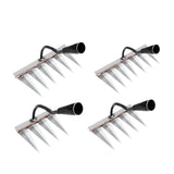 Maxbell Garden Hand Rake Metal Weeding Rake for Loosening Planting Farm Tilling Soil 16.5x13.5x28cm with 4 Tines