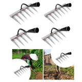 Maxbell Garden Hand Rake Metal Weeding Rake for Loosening Planting Farm Tilling Soil 16.5x13.5x28cm with 4 Tines
