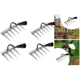 Maxbell Garden Hand Rake Metal Weeding Rake for Loosening Planting Farm Tilling Soil 16.5x13.5x28cm with 4 Tines