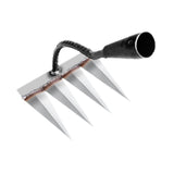 Maxbell Garden Hand Rake Metal Weeding Rake for Loosening Planting Farm Tilling Soil 16.5x13.5x28cm with 4 Tines