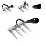 Maxbell Garden Hand Rake Metal Weeding Rake for Loosening Planting Farm Tilling Soil 16.5x13.5x28cm with 4 Tines
