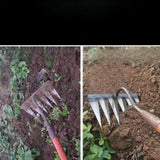 Maxbell Garden Hand Rake Metal Weeding Rake for Loosening Planting Farm Tilling Soil 16.5x13.5x28cm with 4 Tines