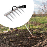 Maxbell Garden Hand Rake Metal Weeding Rake for Loosening Planting Farm Tilling Soil 24.2x13.5x28cm with 6 Tines