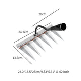 Maxbell Garden Hand Rake Metal Weeding Rake for Loosening Planting Farm Tilling Soil 24.2x13.5x28cm with 6 Tines