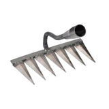 Maxbell Garden Hand Rake Metal Weeding Rake for Loosening Planting Farm Tilling Soil 28.1x13.5x28cm with 7 Tines