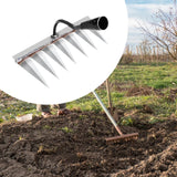 Maxbell Garden Hand Rake Metal Weeding Rake for Loosening Planting Farm Tilling Soil 28.1x13.5x28cm with 7 Tines