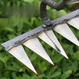 Maxbell Garden Hand Rake Metal Weeding Rake for Loosening Planting Farm Tilling Soil 28.1x13.5x28cm with 7 Tines