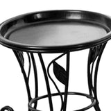 Maxbell Plant Stand Detachable Tray Flower Pot Holder Stand for Patio Balcony Office Black