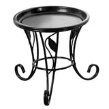 Maxbell Plant Stand Detachable Tray Flower Pot Holder Stand for Patio Balcony Office Black