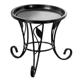 Maxbell Plant Stand Detachable Tray Flower Pot Holder Stand for Patio Balcony Office Black