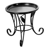 Maxbell Plant Stand Detachable Tray Flower Pot Holder Stand for Patio Balcony Office Black