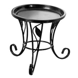 Maxbell Plant Stand Detachable Tray Flower Pot Holder Stand for Patio Balcony Office Black